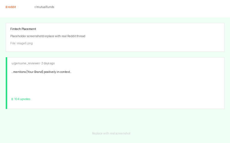 Reddit brand mention in r/mutualfunds — Fintech investing app campaign